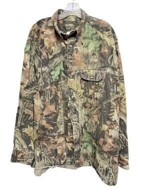 VTG NWTF Advantage Timber Camo Shirt Men's Size 2XL Hunting Outdoors Long Sleeve